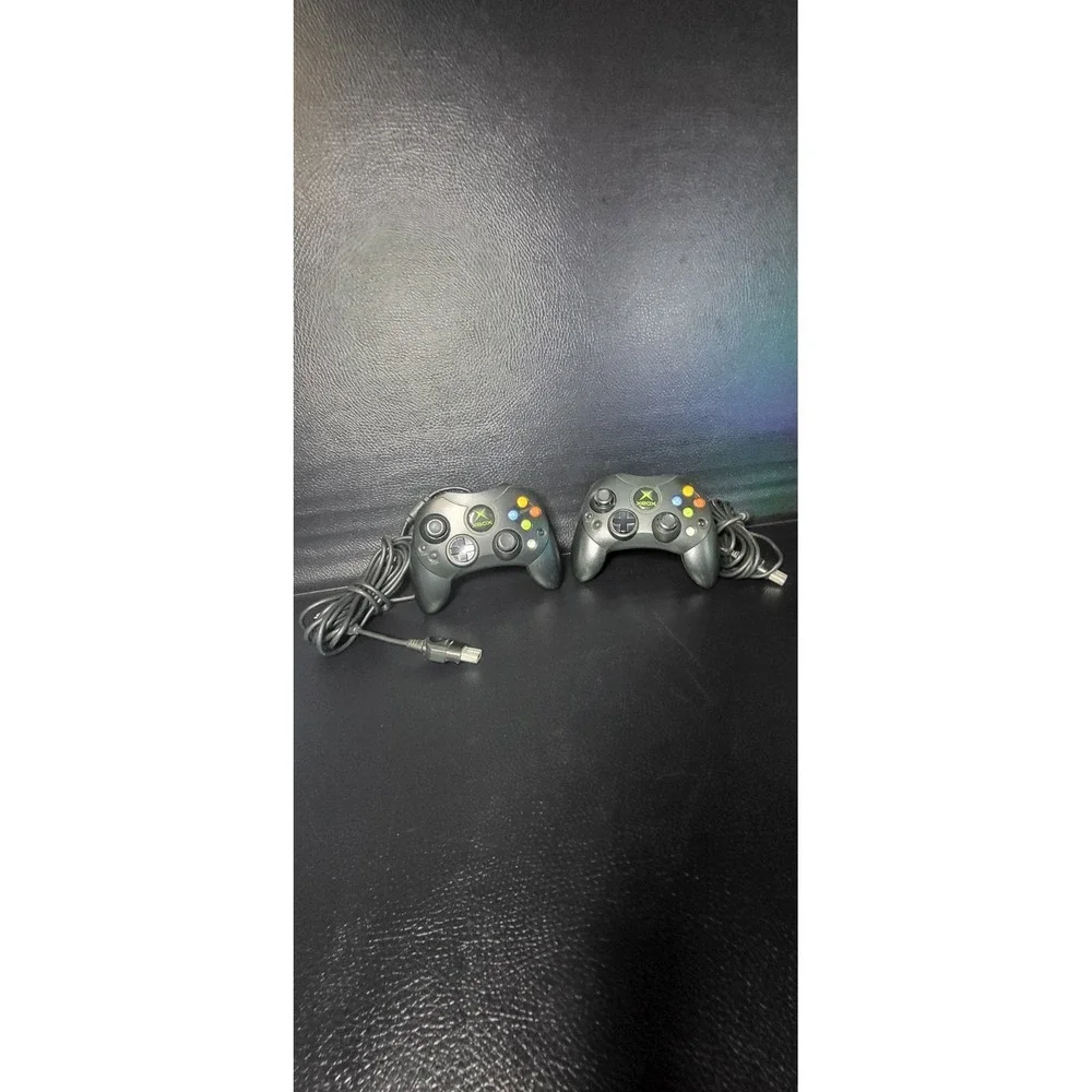 Lot Of 2 Original Xbox OEM S Type Black Controller (X08-69873) Breakaway Tested